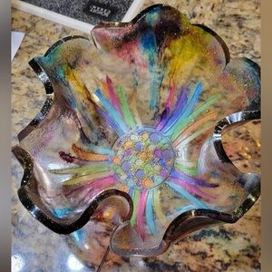 Gorgeous colorful food safe epoxy resin bowl